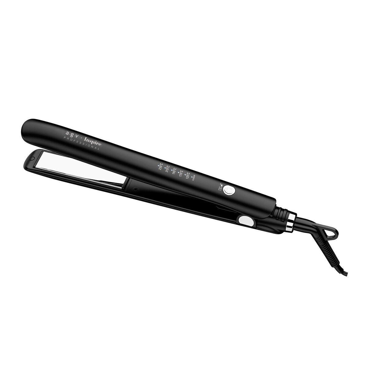 AGV Professional Hair Straightener INSPIRE 35mm Titanium Mirror Ionic 55W Black