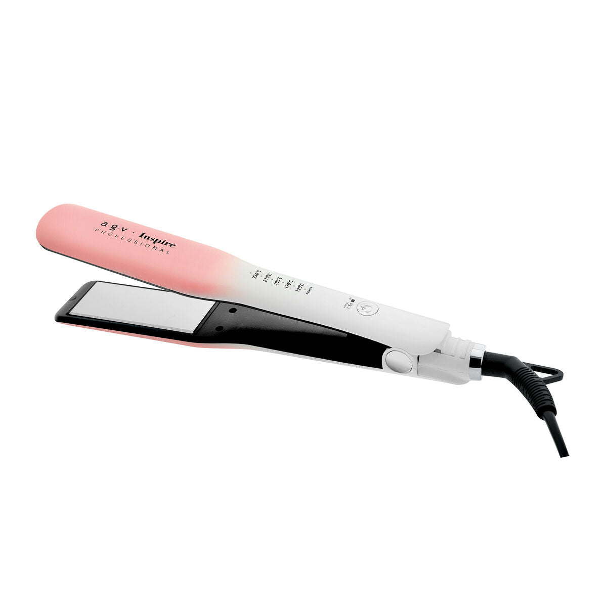 AGV Professional Hair Straightener INSPIRE Pink 55W Titanium 35mm Even Heat